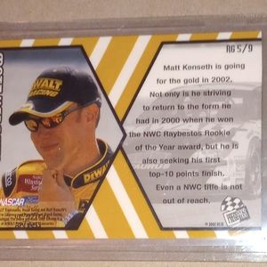 Matt Kenseth collectable card.